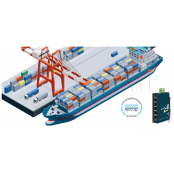 8-port Det Norske Veritas marin godkända haneeeeaged växel 8 x 10/100/1000Mbit. Fiber 4 x SFP 1000Mbit