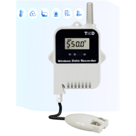 1 kanals temperaturlogger. För Pt100 / Pt1000 - 2- och 3-tråds. Bluetooth med APP