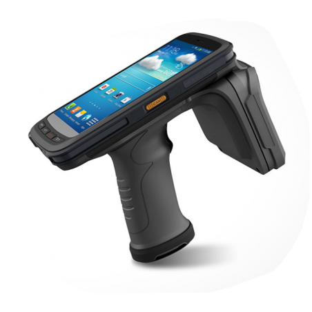 UHF RFID, NFC, Mifare, 1D/2D streckkodsläsare. Streckkodsläsare. Wifi, Bluetooth, 4G LTE, GPS