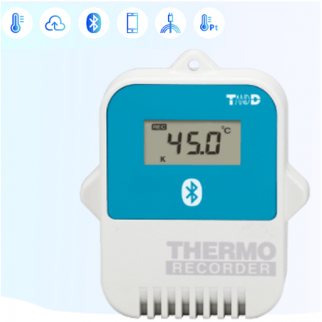 Trådlös temperaturdatalogger, Bluetooth, -199°C till +1760°C, 16 000 mätningar, Pt100/1000