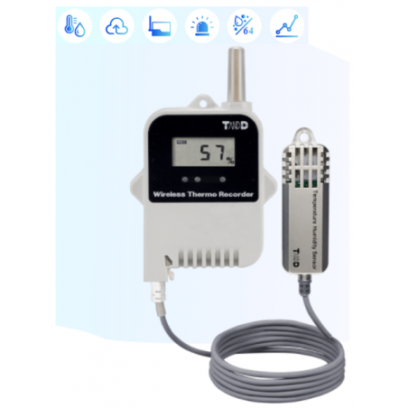 2 Kanal temperatur, fuktighet log -25 - + 70 ° C, 0 till 99% RH. Wireless Data Collector upp till 150m