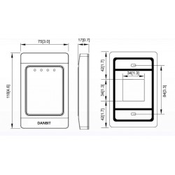 RFID-läsare 13,56MHz Mifare, Vattentät - DECIMAL 8 siffror, 32bit, HID - keybord emulering