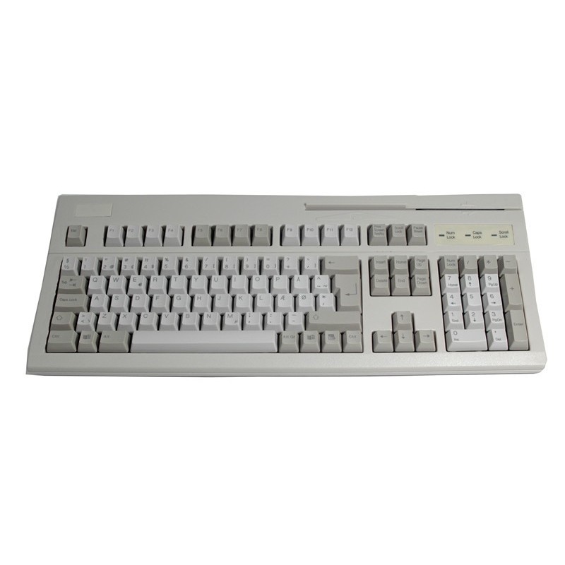 Tangentbord med DK/S/N-tangenter och med magnetisk kortläsare för spår 1, 2 och 2 PS/2. USB-emulering med adapter