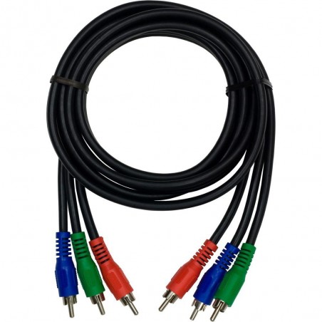 Ljud- och videokabel - 3 x RCA Han och 3 x RCA hona