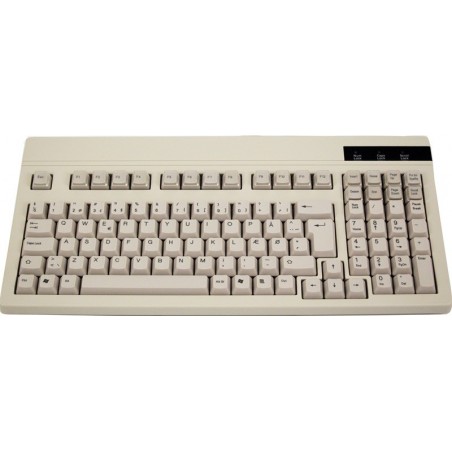 Beige tangentbord för USB - 104 dansk karaktärsuppsättning. 21 Transparenta knapphuvor
