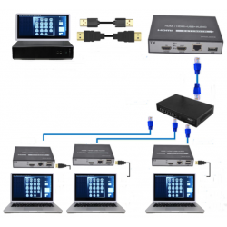 150m HDMI mottagare till KVM-förlängare 1080p, USB över RJ45 Cat6 eller IP. Extra mottagare för BOOST HDMI150-D-LO