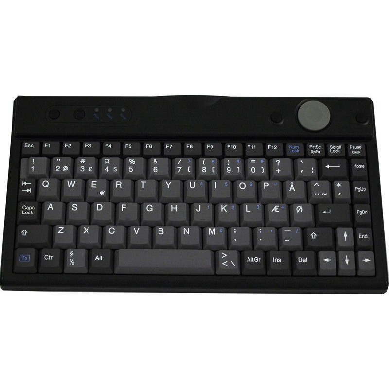 Mini USB-tangentbord 86 tangenter med trackpoint, dansk layout