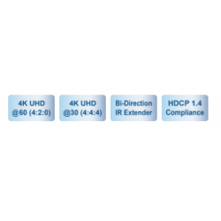 4K HDMI-mottagare av Cat.6A, 60Hz @ 4K, 4K @ 30Hz, upp till 100 meter