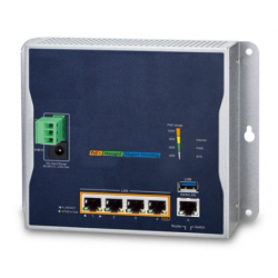 4 Port Industrial Router med PoE +, haneeeeagement, 10/100 / 1000Mbit 4 x RJ45 LAN, 1 x RJ45 WAN / LAN