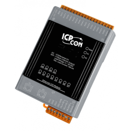 I / O-modul med 3 x AI, 6 x DI, 3 x relä till LAN. Modbus TCP / UDP. Par-förening