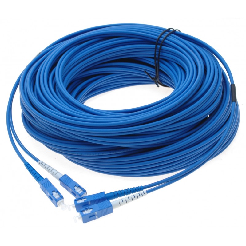 Armerad fiberkabel Single mode, SC-SC, 40m, 9/125my, LSZH, Duplex