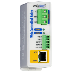 Web Relä över LAN, Internet 1 x Digital in, 1 x Power Relay Out 30VDC 240VAC 12a
