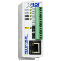 Web relä över LAN, internet med 2 x digital med logg, 2 x relä ut COM, NO, NC, Modbus