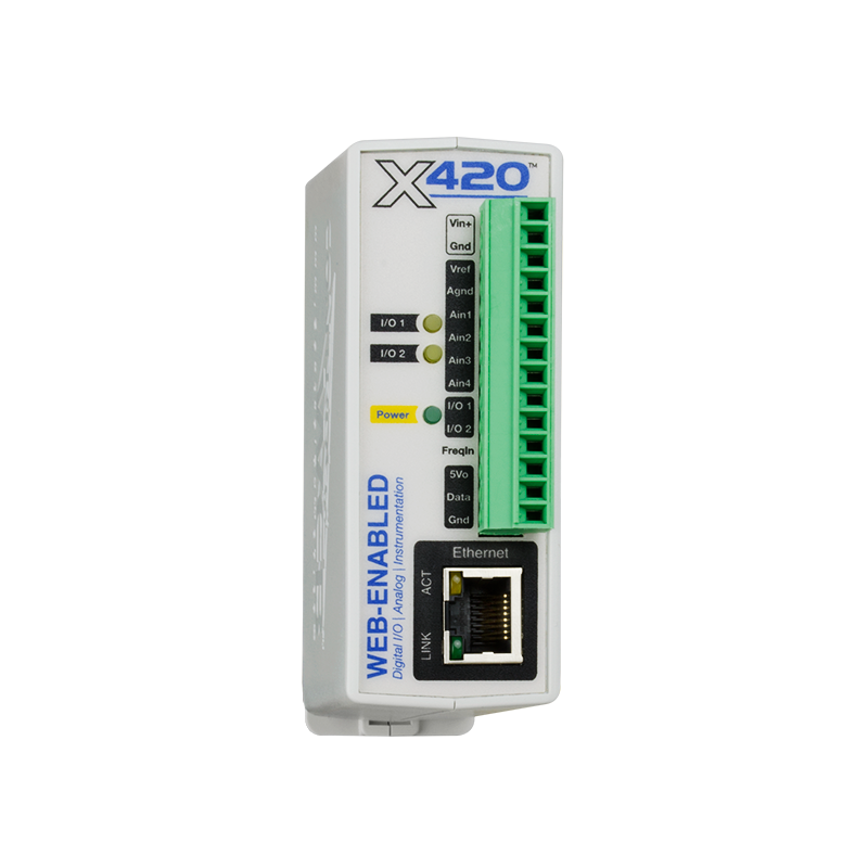 Web aktiverad Multi I/O-modul, 4 x Analog i 16bit, logg, 2 x Digital I/O, 1-trådsbuss