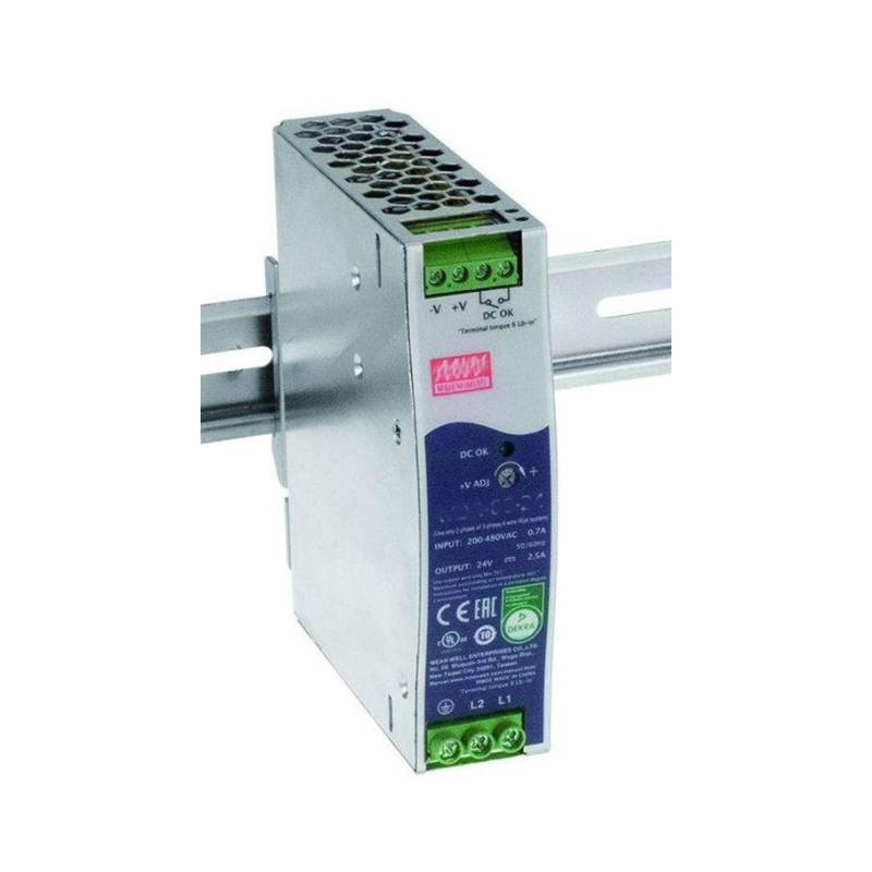 48VDC 1.25A (60Watt) Strömförsörjning från 85 - 264Vac, DIN-skena