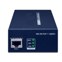 Gigabit PoE++ splitter (60W) för PoE-data och 12VDC/5A eller 19VDC/3.2A eller 24VDC/2.5A ut