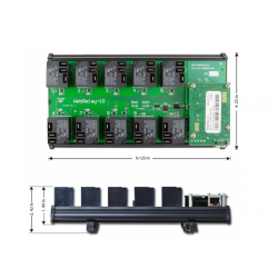 Webrelä över LAN, Internet, 10 X Power Relay 250VAC / 15Amp. Modbus/TCP.