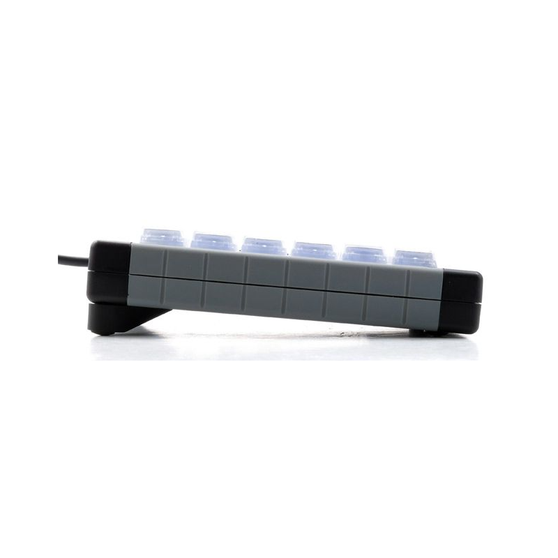 X-KEYS XK-0994-UKVM-R - programmerbar knappsats med 24 knappar för KVM-styrning, USB med bakgrundsbelysning