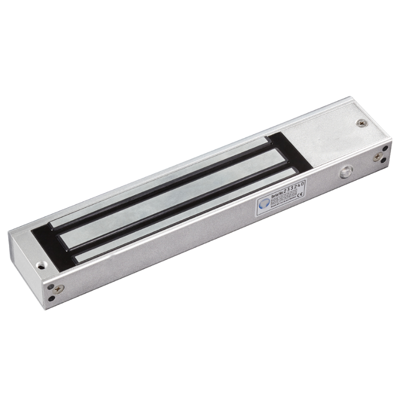 Elektronisk dörrmagnet för 12/24VDC 420 / 210mA, anodiserad alu. Med Bond-larm-relä. Timmar. Hållkraft upp till 350 kg