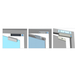 Elektronisk dörrmagnet för 12/24VDC 420 / 210mA, anodiserad alu. Med Bond-larm-relä. Timmar. Hållkraft upp till 350 kg