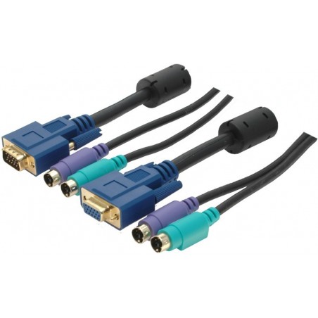 KVM kabel VGA, 2xPS/2 mini DIN 6 hane 1,8Meter