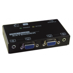 VGA Booster - sändare och mottagare, 150m med ljud via punkt till punktkatt. 6A UTP-kabel