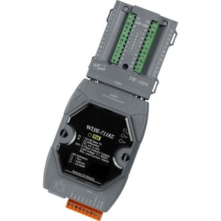 ICPDAS WISE-7118ZL är en styrenhet med 10 x analog ingång och 6 x digital utgång. Också för termokopplare