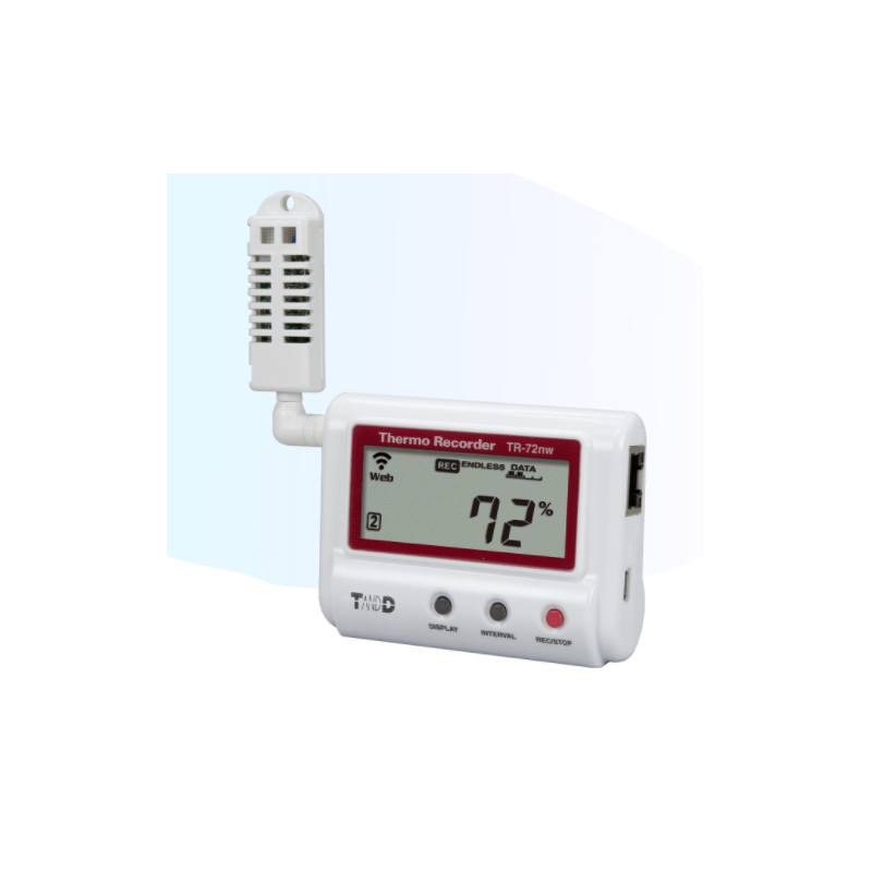 2 kanal temperatur, fukt logger 0 - +55°C, LAN, USB, Extern Combi-sensor. Gratis T & D WebStorage