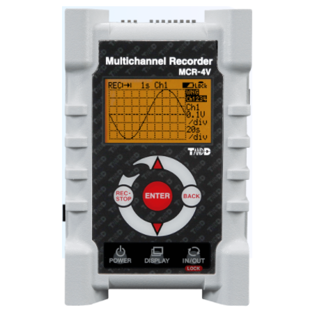 4 kanal spännings datalogger med grafisk bildskärm. +/- 300 mV till +/- 24 volt.