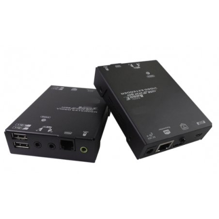 HDMI KVM-förlängare med USB och RS232 över RJ45-kabel. Upp till 100 meter