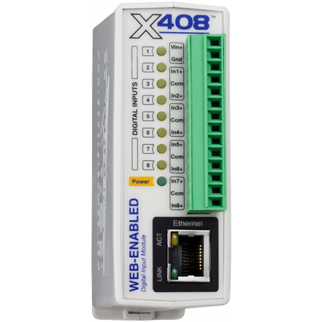 Web kontroll med 8 x digitala ingångar Opto-isolerade I / O-spegling, 24bit-räknare