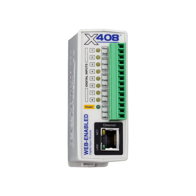 Web kontroll med 8 x digitala ingångar Opto-isolerade I / O-spegling, 24bit-räknare