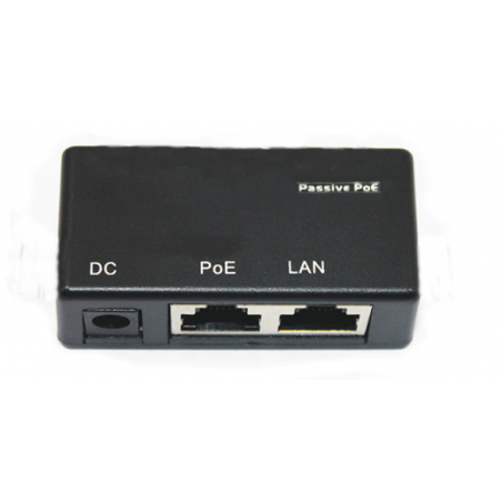 Passiv PoE injektor, +4 och 5, -7 och 8. Volt upp till 48VDC, 1A. POC.