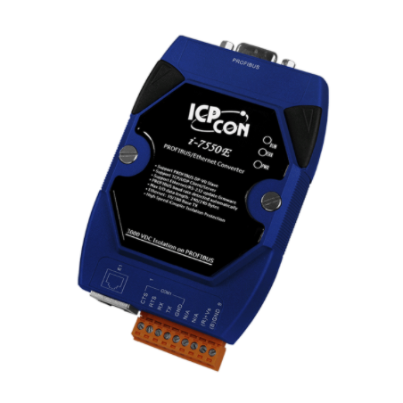 ICP Das I-7550E är en PROFIBUS DP-mästare för Ethernet Slave-enheter Gateway