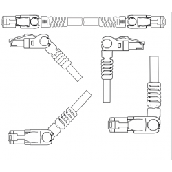 vinklad katt. 6 S/FTP-nätverkskabel upp, ner, vänster, höger, flervinklar RJ45 Ethernet-kabel 45°/90°