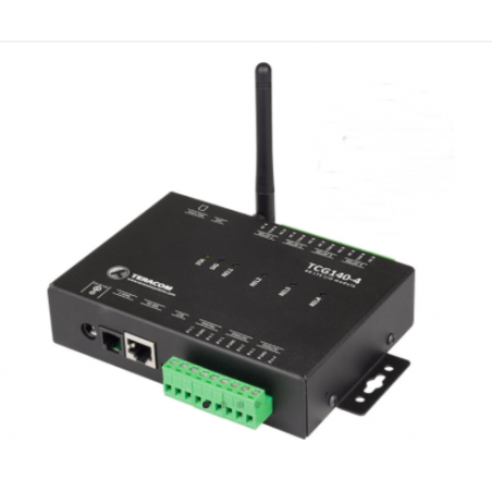TCG140-4E är ett 4G LTE-larm och fjärrkontroll, M2M, IoT, datalogger, I / O med digital och analog, Relä, Modbus