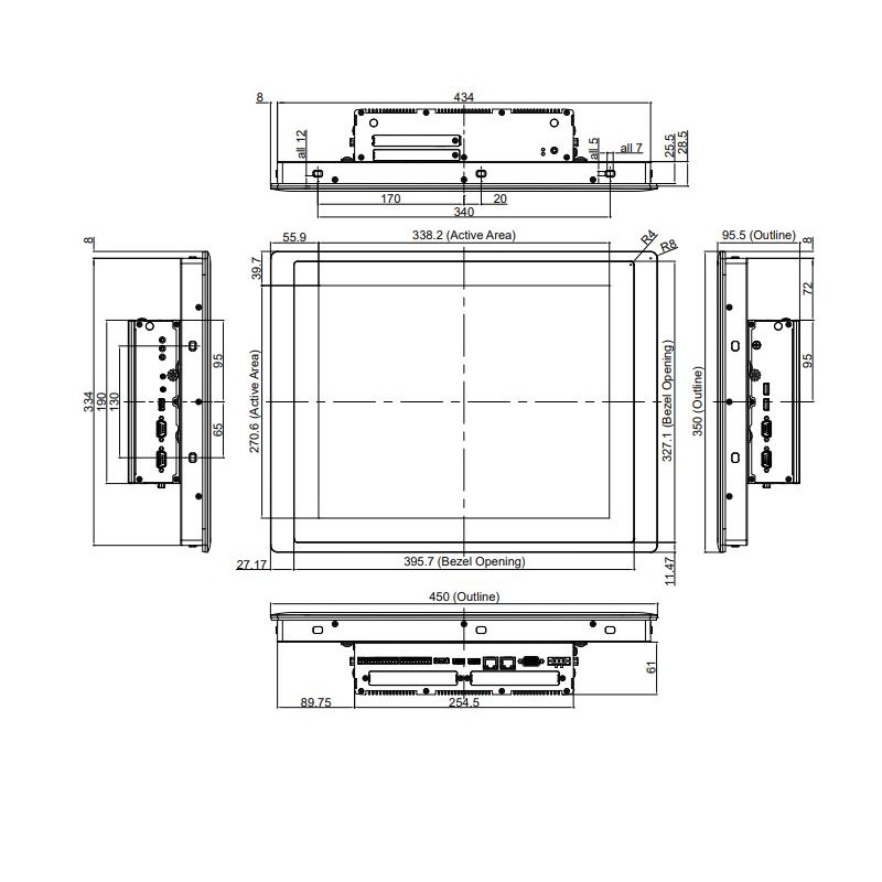17 TFT-LCD Modular Panel PC | 8:e generationens Intel® Core™ U-serie | 9~48VDC