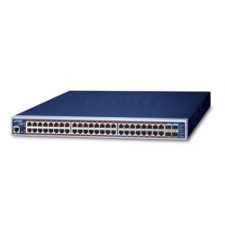 48 port Gigabit PoE+ haneeeeaged switch med 4 x SFP + slot för fibermoduler