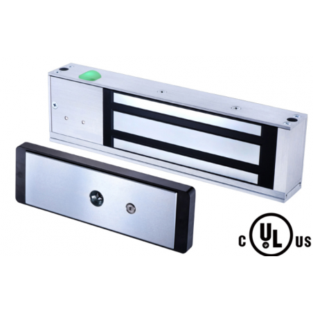 Kraftfull elektronisk dörrmagnet med hållkraft på 540 kg, 12 / 24vdc automatisk växling.