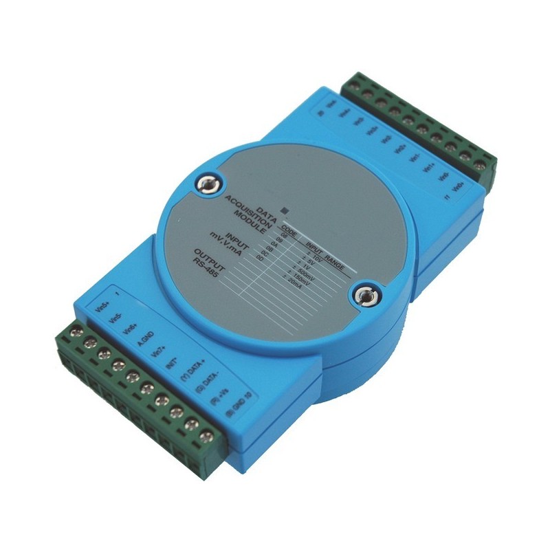 Modul til RS485 med 8 analoge indgange, 4-20mA og +/-10VDC