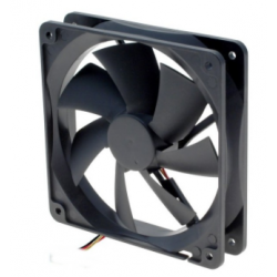 12VDC fläkt 90 x 90 x 25 mm med termosensor och automatisk hastighetskontroll. RPM-sensor för PC