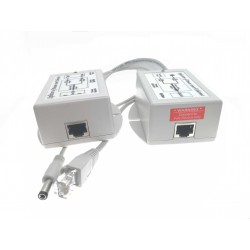 Set med PoE 48VDC injektor och 12VDC splitter