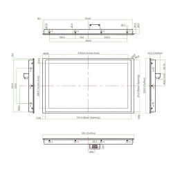 21.5"  Modular Monitor TFT-LCD, Kapacitiv touch, IP65 Front