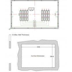 21.5"  Modular Monitor TFT-LCD, Kapacitiv touch, IP65 Front