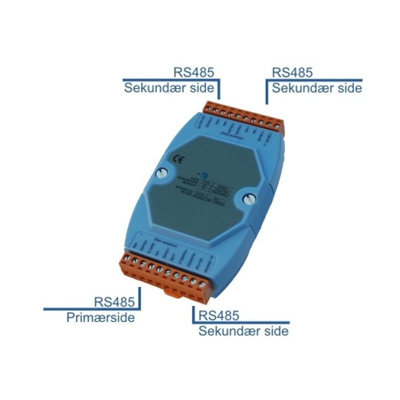 Optoisolerad 3-vägs RS485 Repeater & Splitter för DIN-skena