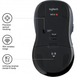 Logitech M510 Mouse Wireless med 5 knappar 2.4GHz