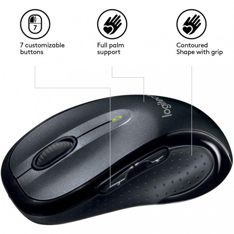 Logitech M510 Mouse Wireless med 5 knappar 2.4GHz