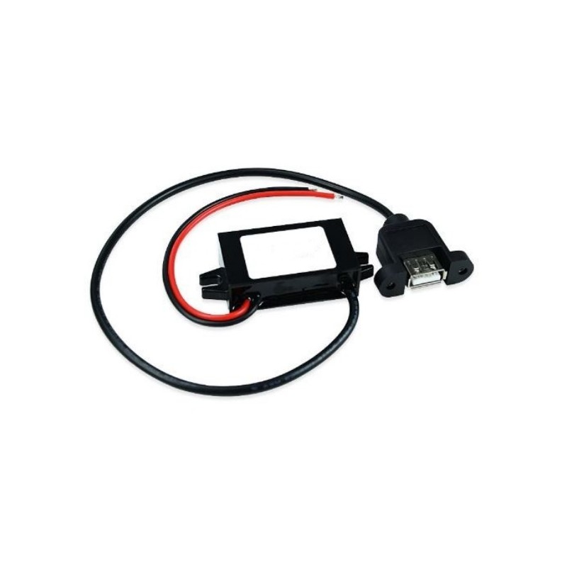 DC / DC-omvandlare från 8-35VDC till 5VDC USB honkontakt. USB-UTTAG med 5v