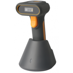 Trådlös QR, 2D och 1D streckkodsläsare med bas USB. Bluetooth och 2,4 GHz