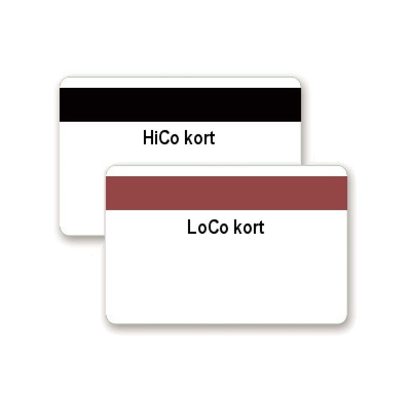 Magnetkort med HiCo magnetremsa. ISO-kortstorlek, vit.